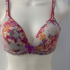 Victoria's Secret Floral Bra in Pink and Orange